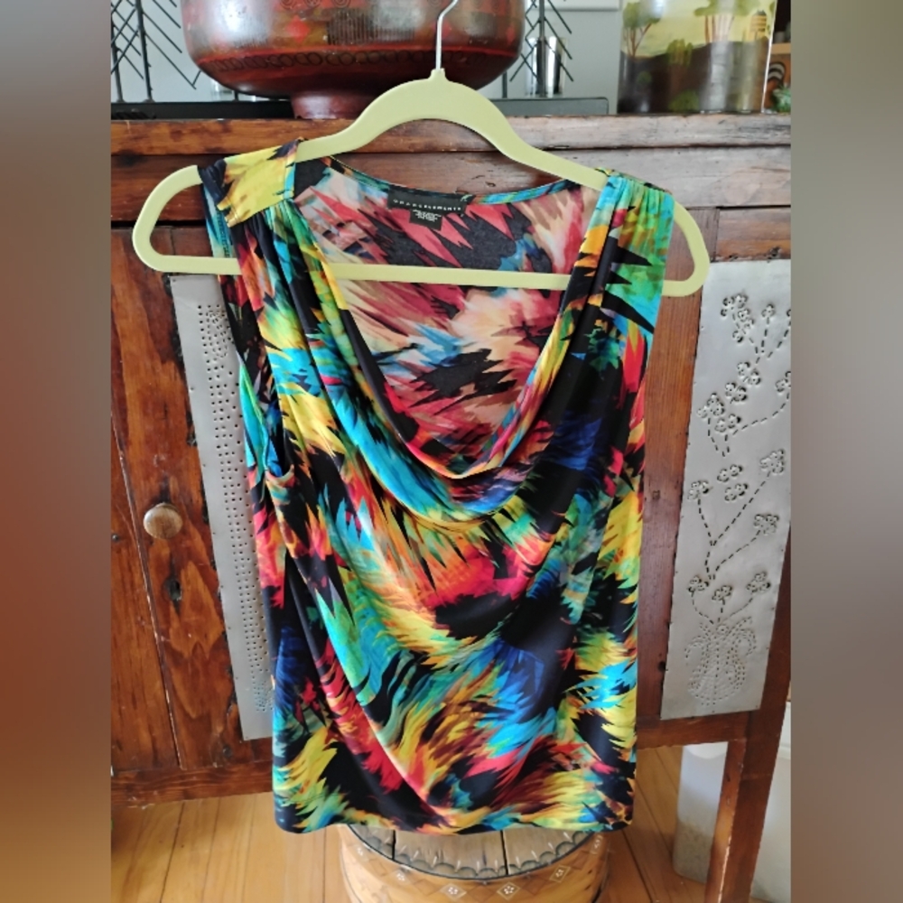 Grace Elements Multicolor Abstract Blouse